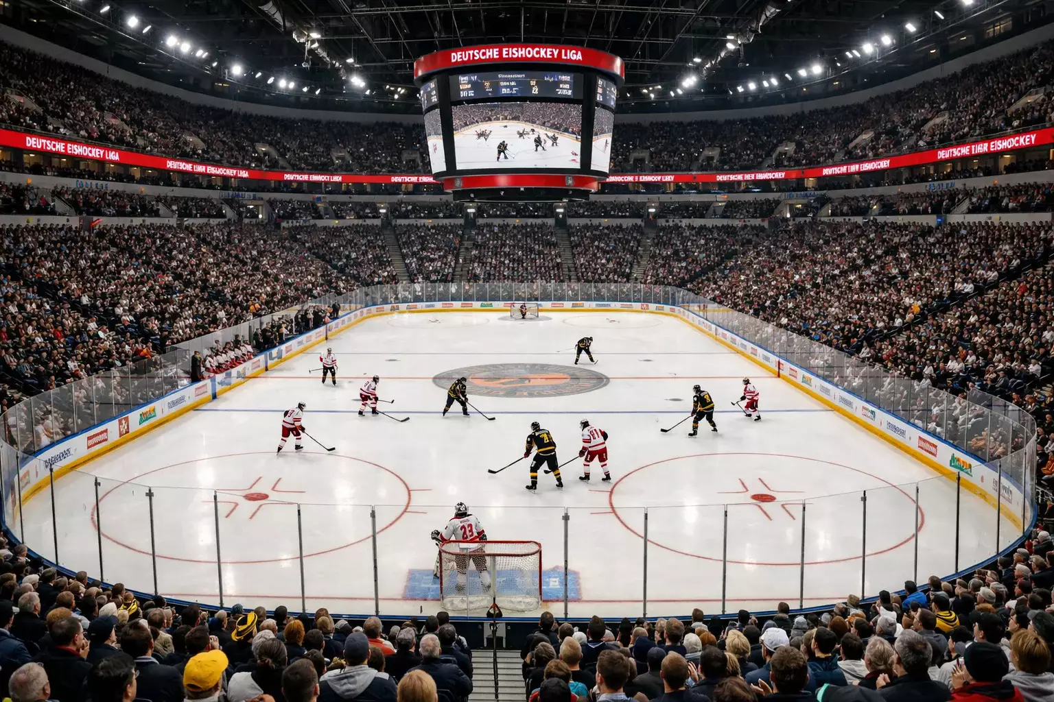 NHL Arena mit Fans und Eisfläche während eines Spiels