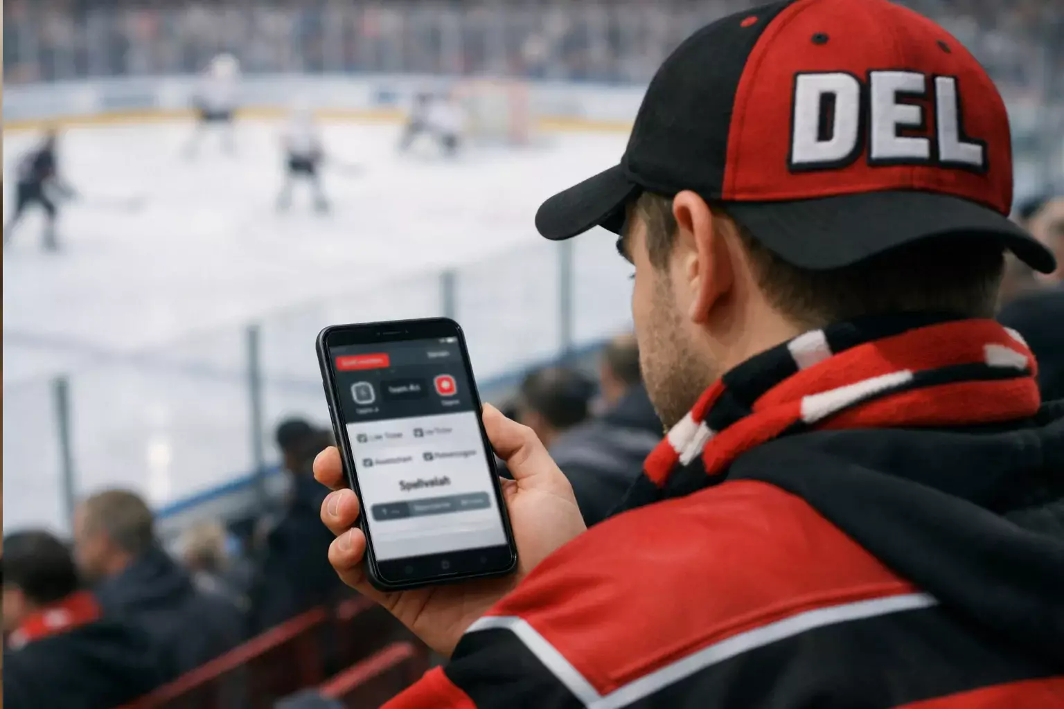 Fan betrachtet Sportwetten-App auf dem Smartphone