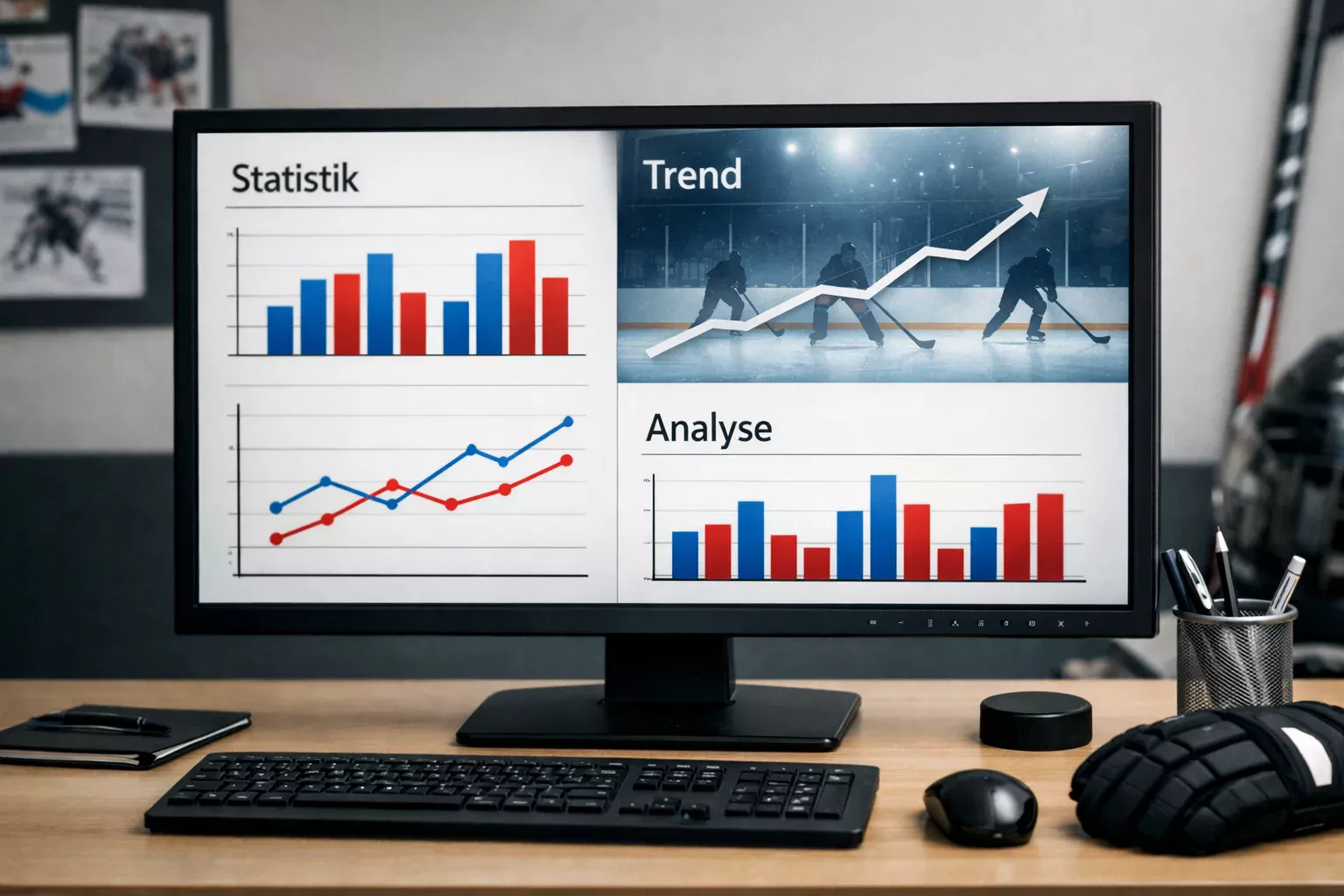 Statistik-Grafiken und Diagramme auf Computer-Monitor